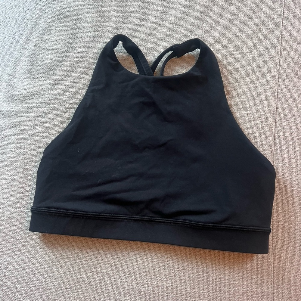 High neck energy bra black size 6 lululemon